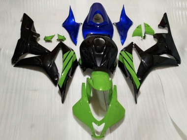 Blue Green Glossy Black 2007-2008 Honda CBR600RR Motorcycle Fairings