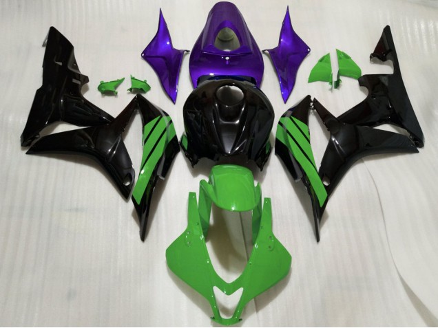 Purple Green Glossy Black 2007-2008 Honda CBR600RR Motorcycle Fairings