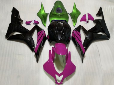 Green Pink Glossy Black 2007-2008 Honda CBR600RR Motorcycle Fairings