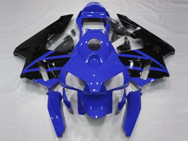 Blue Glossy Black Stripe 2003-2004 Honda CBR600RR Motorcycle Fairings