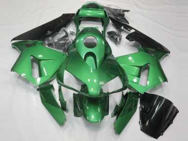 Green Glossy Black 2003-2004 Honda CBR600RR Motorcycle Fairing