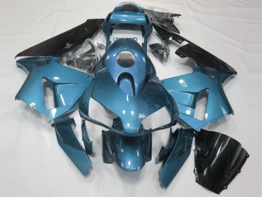 Light Blue Glossy Black 2003-2004 Honda CBR600RR Motorcycle Fairing