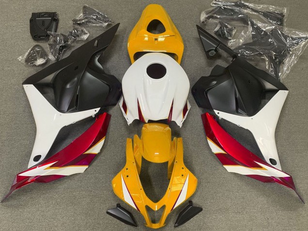 White Red Yellow Matte Black 2009-2012 Honda CBR600RR Motorcycle Fairings