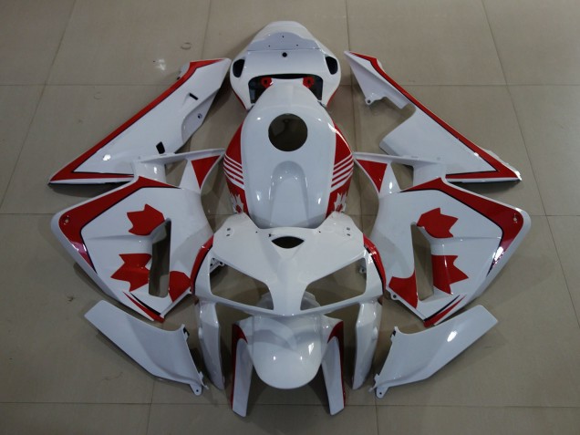 White Red Canada 2005-2006 Honda CBR600RR Motorcycle Fairings