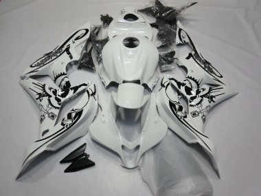 White Black 2007-2008 Honda CBR600RR Motorcycle Fairings