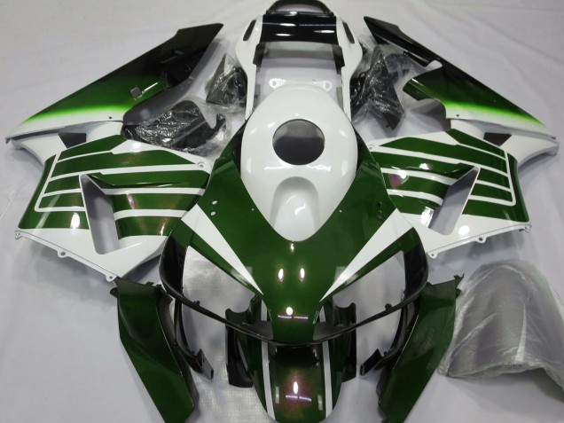 White Green Fade 2003-2004 Honda CBR600RR Motorcycle Fairings