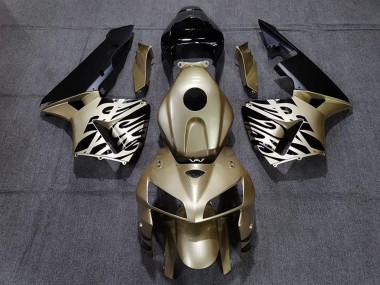Gold Black White 2005-2006 Honda CBR600RR Motorcycle Fairings