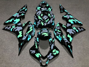 Green Grey Camouflage 2007-2008 Honda CBR600RR Motorcycle Fairings