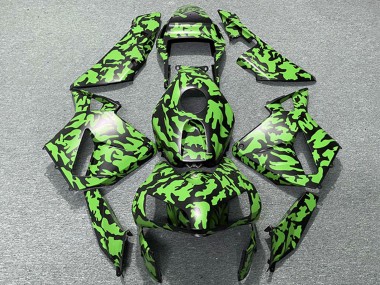 Green Black Camouflage 2003-2004 Honda CBR600RR Motorcycle Fairings