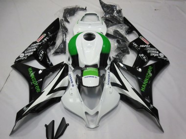 White Green Glossy Black Hannspree 2007-2008 Honda CBR600RR Motorcycle Fairings