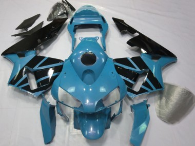 Light Blue Glossy Black 2003-2004 Honda CBR600RR Motorcycle Fairings