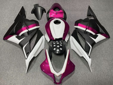 White Pink Matte Black Star 2009-2012 Honda CBR600RR Motorcycle Fairings