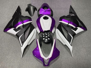 White Purple Matte Black Star 2009-2012 Honda CBR600RR Motorcycle Fairings