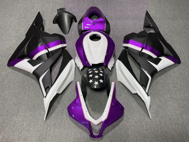 White Purple Matte Black Star 2009-2012 Honda CBR600RR Motorcycle Fairings