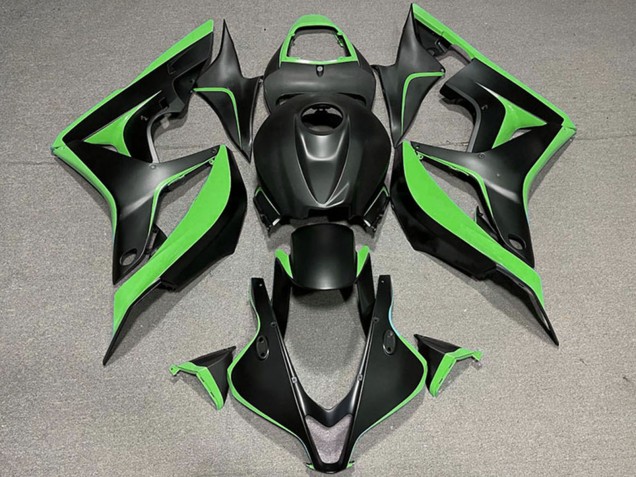 Green Matte Black 2007-2008 Honda CBR600RR Motorcycle Fairing