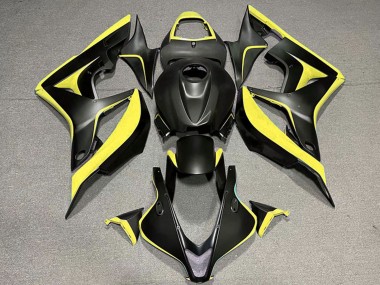 Yellow Matte Black 2007-2008 Honda CBR600RR Motorcycle Fairings