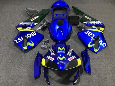 Blue Yellow Green MoviStar 2003-2004 Honda CBR600RR Motorcycle Fairings