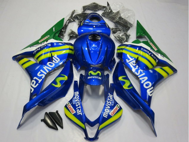 Blue Green MoviStar 2009-2012 Honda CBR600RR Motorcycle Fairings