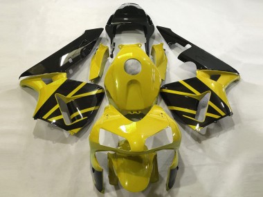 Mustard Yellow Glossy Black 2003-2004 Honda CBR600RR Motorcycle Fairings