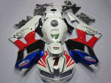 White Red Blue Black Number 1 2013-2023 Honda CBR600RR Motorcycle Fairings