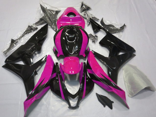 Pink Glossy Black OEM Style 2007-2008 Honda CBR600RR Motorcycle Fairings