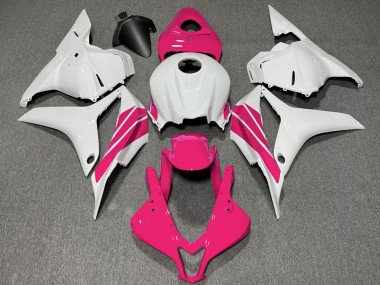White Pink Stripe 2009-2012 Honda CBR600RR Motorcycle Fairings