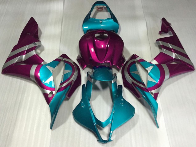 Pink Blue Captain America 2007-2008 Honda CBR600RR Motorcycle Fairings