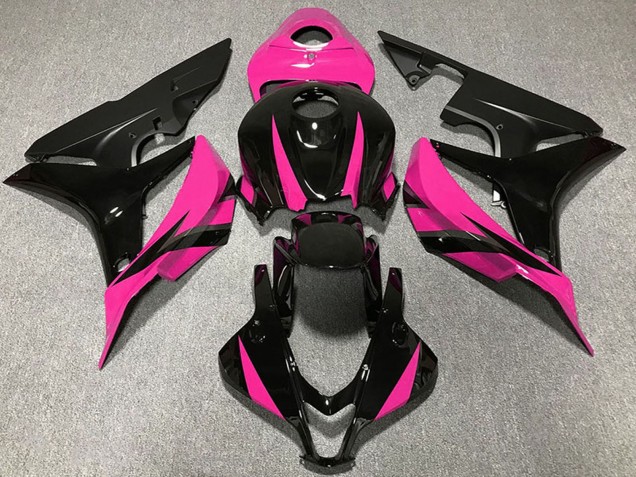 Pink Glossy Black Matte Black 2007-2008 Honda CBR600RR Motorcycle Fairings