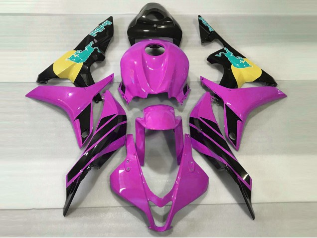 Pink Yellow Glossy Black Blue Bull 2007-2008 Honda CBR600RR Motorcycle Fairings