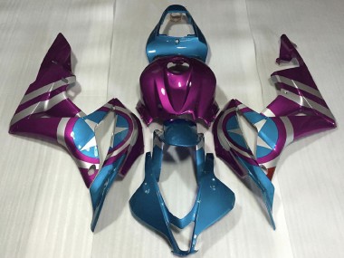 Purple Light Blue Captain America 2007-2008 Honda CBR600RR Motorcycle Fairings