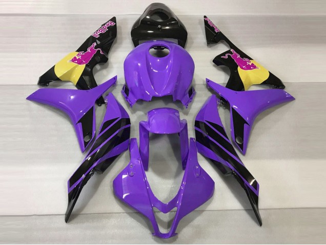 Purple Yellow Glossy Black Pink Bull 2007-2008 Honda CBR600RR Motorcycle Fairings