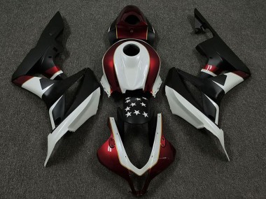 White Red Matte Black Star 2009-2012 Honda CBR600RR Motorcycle Fairings