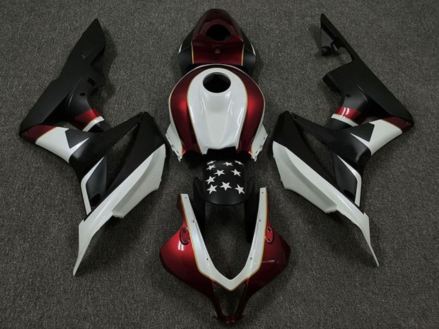 White Red Matte Black Star 2009-2012 Honda CBR600RR Motorcycle Fairings