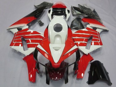 White Red Black Large Stripe 2005-2006 Honda CBR600RR Motorcycle Fairings