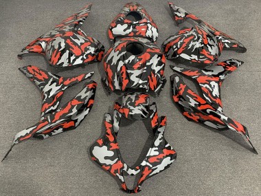 Red Grey Camouflage 2009-2012 Honda CBR600RR Motorcycle Fairings