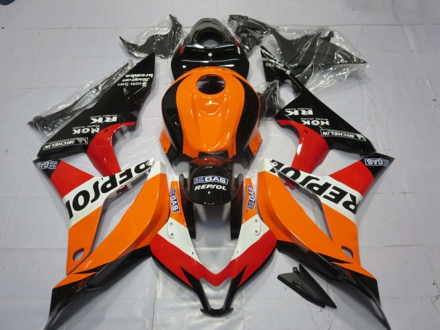 Orange White Red Glossy Black Repsol 2007-2008 Honda CBR600RR Motorcycle Fairing