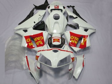 White Red Yellow San Carlo 58 2005-2006 Honda CBR600RR Motorcycle Fairings