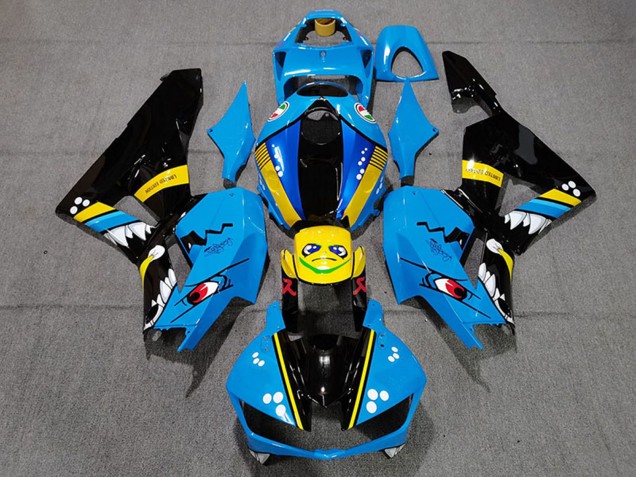Blue Yellow Glossy Black Shark 2013-2023 Honda CBR600RR Motorcycle Fairings