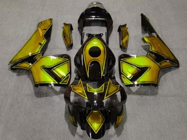 Gold Glossy Black 2003-2004 Honda CBR600RR Motorcycle Fairings