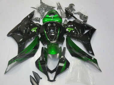 Green Glossy Black 2009-2012 Honda CBR600RR Motorcycle Fairings