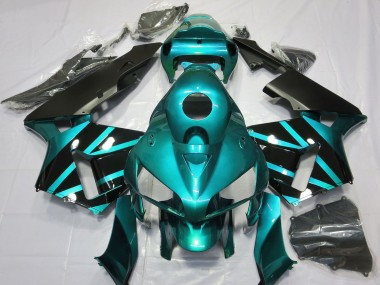 Teal Glossy Black Design 2005-2006 Honda CBR600RR Motorcycle Fairings