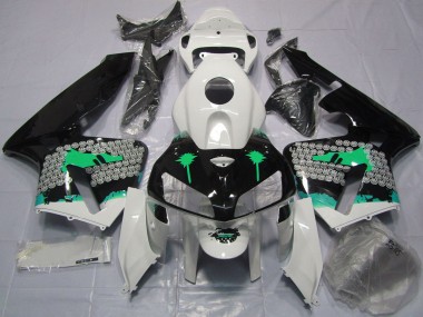 Turquoise Splatter on Glossy Black 2005-2006 Honda CBR600RR Motorcycle Fairings