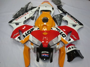 White Repsol 2005-2006 Honda CBR600RR Motorcycle Fairings