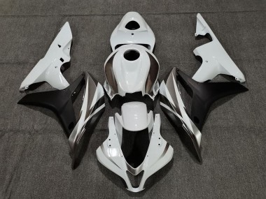 White Matte Black 2007-2008 Honda CBR600RR Motorcycle Fairings