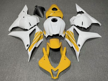 White Yellow Stripe 2009-2012 Honda CBR600RR Motorcycle Fairings