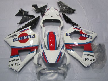 White Red Black Martini 2002-2003 Honda CBR954RR Motorcycle Fairings