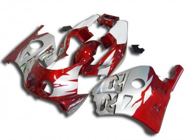 Silver Red 1990-1998 Honda CBR250RR Motorcycle Fairings