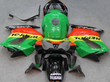 Green Yellow Red Black Repsol 2002-2013 Honda VFR 800 Motorcycle Fairings