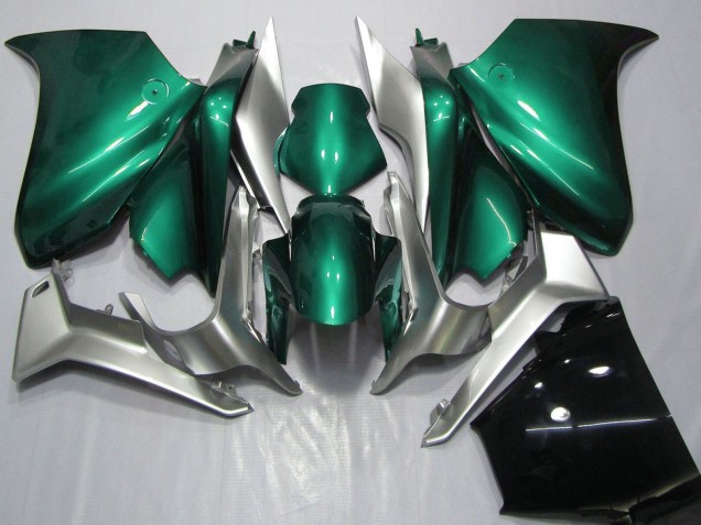 Silver Seafoam Green 2010-2014 Honda VFR 1200 Motorcycle Fairings