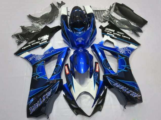 Blue Black Corona 2007-2008 Suzuki GSXR 1000 Motorcycle Fairings